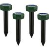 funfunfly 4X Repellente Solare per Talpe - Solare Repellente Zanzare - Repellente Ultrasuoni per topi, Impermeabile Scaccia Talpe Solare - Polygon