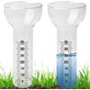Behogan Set di 2 pluviometri: pluviometri a forma di imbuto da 35 mm, in vetro con scala chiara, per esterni, resistenti al gelo, per giardino, terrazza, paesaggistica e accessori per