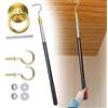 CWOQOCW Asta apri finestra retrattile in acciaio inox scala mansarda Pull Down System Kit con maniglia antiscivolo per finestre tenda