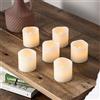 Lights4fun - Set di 6 Candele Votive LED in Vera Cera a Batteria