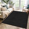 Murzoeky Tappeto Salotto 60 x 70 cm Nero Antiscivolo Lavabile Grande Camera da Letto Tappeti Geometrico Moderno Carpet Sala Soggiorno Pelo Corto rug, tappeti Cucina, Tappeto Esterno