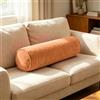 Generico Cuscino Cilindrico a Rullo 40cm 50cm 60cm 70cm 80cm 90cm, Cuscino Tubolare in Ciniglia Sfoderabile e Lavabile, Supporto in Spugna 50D per Lettura Letto, Divano e Relax(Arancia,20x50 cm)