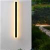 ZTWLEED Applique Esterno LED 16W 80CM Nero IP65,Luce Bianco Caldo 3000K | Lampada Da Parete Impermeabile,Luce Decorativa Lunga Per Villa,Giardino,Balcone,Terrazzo,Ingresso,110-240V