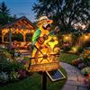 Generic Lampada da giardino a energia solare, a forma di testa di pappagallo, paletto decorativo tropicale stravagante, impermeabile, con accensione e spegnimento automatico, luce solare per prato, cortile