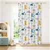 YONGFOTO Tenda Dinosauri Cameretta Bambino Semitrasparente Scandinavo Dino | Jurassic Giungla Filtrante la Luce Tende Cameretta Ragazzo con Passante per Bastone 1 Pannello 107 x 160 cm