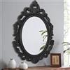 Lzuso Specchio da parete nero in stile barocco specchi ovali vintage in legno per parete Arendahl specchio tradizionale unico decorativo per bagno camera da letto soggiorno ingresso 70x50cm