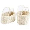 Durlo 2 mini cestini di vimini con manico, piccoli cestini di rattan per decorazioni per case delle bambole, progetti fai da te per damigelle di Pasqua