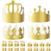 Rairsky 20 Pezzi Corona di Carta Dorata, Cappello Regolabile di Carta | D'oro, Adulti Cappellini Festa Compleanno Bambini, 4 Stili Corona Compleanno, Adatto per Cappelli per Feste a, Fai da te