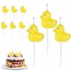 XIHIRCD Candele di Compleanno a Forma di Anatra Gialle, 9 Pezzi, Decorazioni per Torte e Feste di Compleanno
