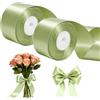 Rairsky 44 M Nastro Raso Verde per Battesimi,Largo 4 cm Nastro Verde Salvia