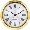 Uposao Orologio al quarzo retrò da 55 mm, inserto rotondo per orologio da parete, movimento fai da te, numeri romani/arabi, testa dell'orologio intarsiata per camera da letto, scuola