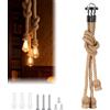 BORDEAG Corda di canapa in stile retrò, per lampadari industriali, con attacco E27, 100 cm, stile vintage, corda di canapa, 3 teste, per soggiorno, ristorante