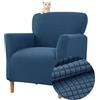 Highdi Copripoltrona Elasticizzato, Jacquard Club Poltrona Copridivano 1 posto con Braccioli, Cocktail Universale Morbido Fodera per Poltrona, Imovibile Lavabile per Hotel Salotto (blu navy)