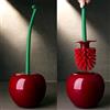 Starnearby Scopino e Portascopino WC a Forma di Ciliegia Rossa, Spazzolone Bagno WC, Scopino WC con Supporto, Scopino per WC con Manico Lungo, Scovolino WC Strumento per Pulizia Toilette