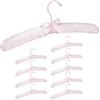 Relaxdays 50x Grucce Appendiabiti in Raso in Set da 50, Imbottite, Gancio Girevole a 360°, Fiocco Decorativo, 38 cm, rosa