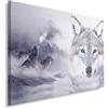 Feeby Frames Feeby Quadro Su Tela Lupi Moderno Cielo 70x50 cm 1 pezzo Stampa Murale Decorazione da parete Immagini Moderni per Soggiorno Camera da Letto Ufficio Cucina Doppia Esposizione Foresta Bianco Grigio