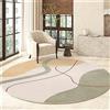 Highdi Tappeto Rotondo Salotto, Morbido Moderno Linea Minimalista Tappetini Antiscivolo Tappeto per Bambini Cameretta Cucina Casa Zona Balcone Tappet Tavolino (120cm,Moderno)