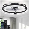 OUTON 50cm Ventilatore da Soffitto con Luce e Telecomando, 3 Temperature di Colore, 6 Velocità Reversibili, Timer, Memoria, Lampada Ventilatore da Soffitto per Camera da Letto Soggiorno Cucina, Bianco