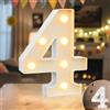 Ledido Luce a LED Fredda e Calda Numero 4 Illuminato per Decorazioni di 4° | Targa luminosa con numero 4 per compleanno, luci a LED per anniversario di matrimonio, laurea, casa, camera da letto, tavolo