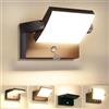 GXXG 40W Applique LED Esterno Sensore Movimento, 350° Regolabile, IP65 | 4000LM Lampada da Parete,Bianco Caldo 3000K,Alluminio Anti-Ossidazione, Interno/Esterno per ingresso, giardino, garage
