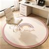 Highdi Tappeto Rotondo Salotto, Moderno Morbido Tappetini Tappeto per Nordico Fiori Morandi Bambini Cameretta Cucina Casa Zona Balcone Tappet Tavolino Antiscivolo (100cm,Arcobaleno)