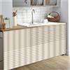 Highdi Tende per Armadietti Cucina Corta Autoadesiva, Tenda per Scaffale Cucina Antipolvere e Privacy per Tendina Sottolavello, Mobile Lavatrice, Armadio (Beige 4,80 * 140cm)