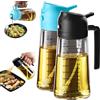 TrendPlain Spruzzino Olio per Friggitrice Aria 470ml, Dosatore Olio 2 in 1, Oliera Spray per Cucina, Insalata e Aceto, Accessori Cucina senza BPA - Nero e Azzurro