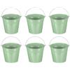 PATIKIL Secchi Metallici Piccoli con Manico, 6 Pz Mini Secchi Zincati Colorati per Pasqua per Feste Decorazioni, Verde Chiaro