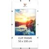 MG Design Cornice con clip, 50 x 100 cm, in vetro acrilico infrangibile facile da appendere, per poster, foto e certificati