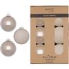 Inge-glas Palline di Natale in Vetro da 10 cm, 6 Pezzi, Opache e Lucide, Grandi Decorazioni per Albero di Natale, Colore: Tortora