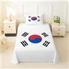 Homemissing Bandiera Sudcoreana Set Lenzuola 90x190cm Corea Del Sud Per Ragazzi Ragazze Paesi Del Mondo Lenzuolo Calcio Sport Gioco Camera Da Letto Decorazione 3pcs