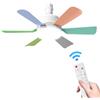 Uverbon 46 cm Ventilatore da soffitto con luce e telecomando, lampadina ventilatore da soffitto E27, plafoniera silenziosa LED 40 W 2400 lm, 3 colori e 3 velocità con timer, per soggiorno camera da letto