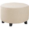 Highdi Copri Pouf Rotondo Elasticizzato Jacquard, Spandex Copertura Dell'Ottomano Copri Poggiapiedi Poltrona per Soggiorno, Morbido Rimovibile Lavabile Fodere per Sgabello (Giallo Crema,S)