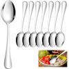 Dhisperares 8 Pezzi Cucchiai da Tavola in Acciaio Inossidabile 19cm | Cucchiai da Minestra, Argento Lavabile in Lavastoviglie, Cucchiaio da Zuppa, Cucchiaio da Tavola per Casa, Ristorante, Hotel