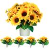 BANTI Girasoli Finti Bouquet Fiori Finti Girasoli Artificiali Decorazione per Interni Esterni Fiore Artificiale Girasole per Decorazioni per la Casa Muro di Nozze Davanzale 4 pezzi
