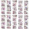 WANDIC 10 fogli adesivi trasferibili da strofinare, fiori viola lavanda per fai da te, album fotografici, mobili, 30 x 9,9 cm