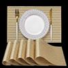 FAVE Set di 6 Tovagliette Quadrate Oro, Design Linee, 30 X 45 Cm | Resistente al calore, facile pulizia, elegante decorazione tavola. Tovagliette lavabili per casa, uso quotidiano ed eventi