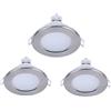 LEDLUX 3 Faretti Led da Incasso Per Cartongesso, Dimmerabile Con Triac Dimmer, 220V 5W 550 Lumen, Ø87mm X 37mm, Foro 70mm, Impermeabile IP65, Quick Connettore (Bianco Neutro 4000K, Nichel Satinato)