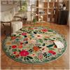 Highdi retrò Fiori Tappeto Rotondo Salotto Cameretta Nordico Tappeti Soggiorno Pelo Corto Tappeto Morbido Antiscivolo Tappeti Classico per Bambini Cucina Balcone Tappet Home Decor (120cm,Verde)