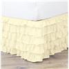 Surwin Gonna da Letto con Pizzo Volant Antipolvere, Elastico Avvolgente Mantovane Giroletto, Elegante Copriletto a Tre Lati in Tessuto per Decorazione Domestica (100x200x45cm,Beige)