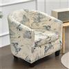 Highdi 2 Pezzi Copripoltrona 1 Posto Chesterfield Elasticizzato, Poltrona Club da Cocktail Antiscivolo Rimovibile Tub Chair Copripoltrona per Bar Camera da Letto Soggiorno (Farfalla blu)