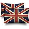 Liliang Lianghang Set di 2 Federe Cuscini, Bandiera retrò Dell'Inghilterra La Bandiera Britannica Dell'Union Jack Federa Cuscino Durevole Fodere per Cuscino per Divano Letto Casa 40X60Cm