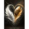 MEIYUDA 5D Diamond Painting Kit Completo Piuma, Pittura Diamante per Bambini, Fai-da-te Diamond Painting DIY Strass Ricamo a Punto Croce Decorazione per Casa 30x40cm