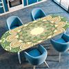 Highdi 3D Tovaglia Ovale con Bordo Elastico, Copritavolo Ovale con Antiscivolo Elastico Tovaglie Antimacchia e Impermeabile per Caffè Pranzo Giardino Esterno (Mandala d'epoca 2,122x173m)