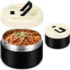 Vicloon Termos per Alimenti, Contenitore Termico 520ml, Acciaio Inossidabile, con Maniglia, Contenitore Alimentare Termico per Cibi Caldi e Freddi, per Picnic, Scuola e Ufficio(Nero)