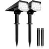 NATPOW Faretti solari a LED, luci graden per esterni, IP65, impermeabile, luce di sicurezza ad energia solare, luce di sicurezza per paesaggio, luce on/off automatica per cortile, vialetto, vialetto