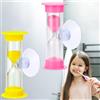 KUAOWT Clessidra Bambini, 2 Pezzi Timer a Clessidra 2 Minuti 3 Minuti con Ventosa, Clessidre Colorato Orologio da Sabbia Timer per Cucina, Lavarsi i Denti, Apprendimento, Gli Sport e i Giochi (Rosa, Giallo)