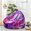 Highdi Copertura per Poltrona a Sacco, Adulti Bean Bag Fodera per Sedia a Sacco Morbida e Comoda Puff Pouf Cuscino (Senza Imbottitura) per Sacco di Fagioli (100x120cm,Stella Viola)
