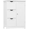 EUGAD Mobile da Bagno Bianco Con 3 Cassetti e 2 Scomparti Regolabili, Portaoggetti per Camera da Letto/Corridoio/Cucina, 60x30x81cm