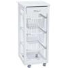Liberoshopping Carrello Cucina Slim in Legno di faggio 3 cesti e 1 cassetto Top Ceramica 4 Ruote girevoli casa Cucina Giardino (Laccato Bianco)